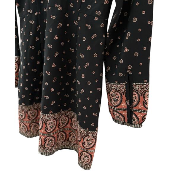 Abercrombie & Fitch Boho Paisley‎ & Floral Long Sleeve Shift Dress Size Small - Picture 9 of 9